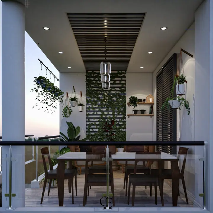 Al Rehab Apartment — Terrace, 3D view 1