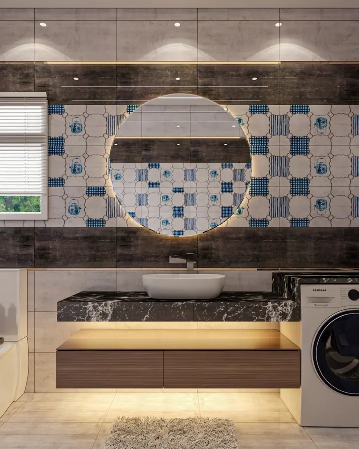 Hyde Park Reception & Open Kitchen — Bathrooms, 3D view 1