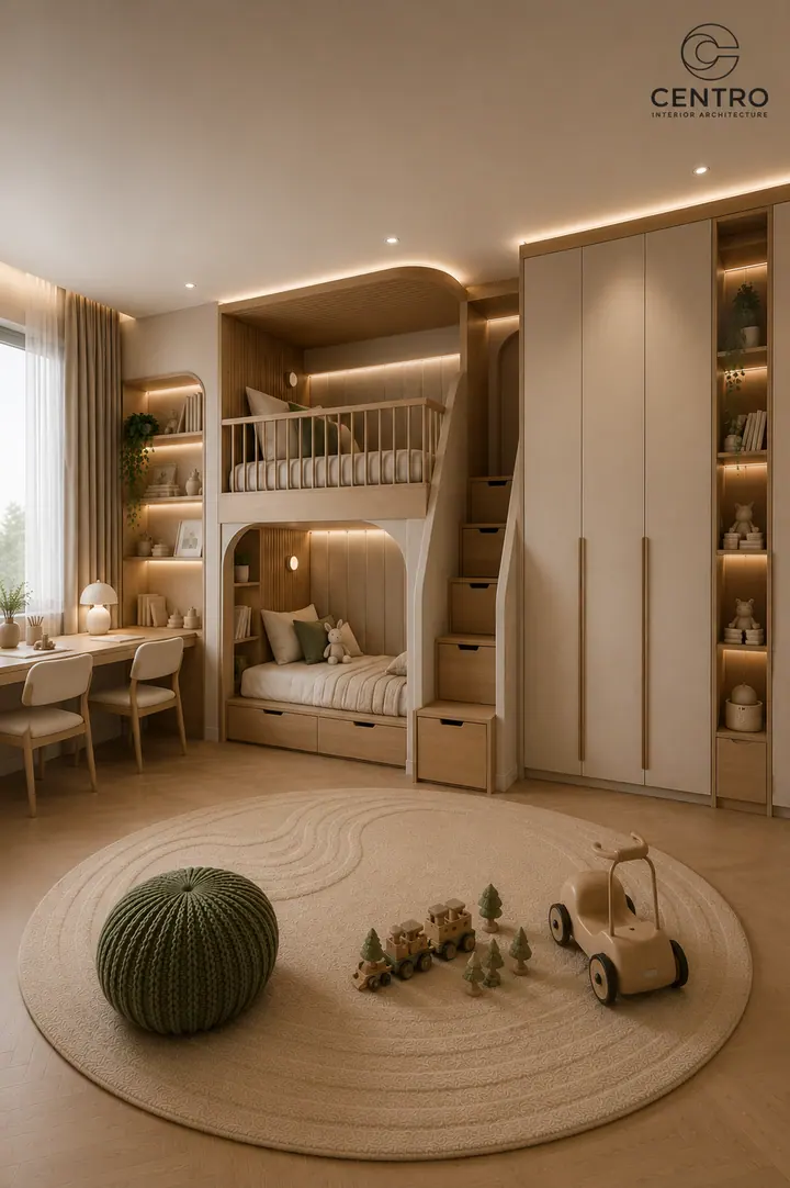 Lake View Kids' Bedroom — Kids' bedroom, 3D view 3
