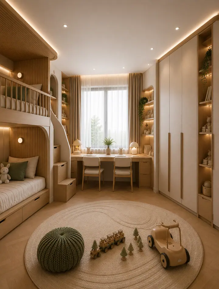 Lake View Kids' Bedroom — Kids' bedroom, 3D view 5