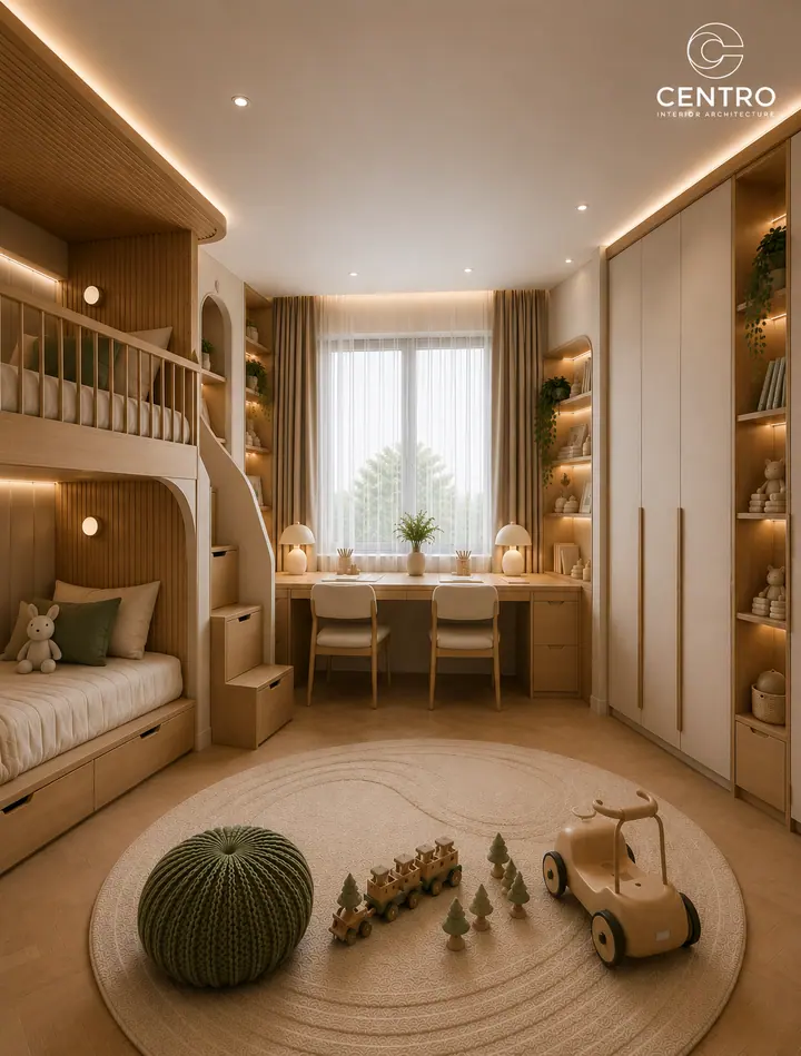 Lake View Kids' Bedroom — Kids' bedroom, 3D view 6