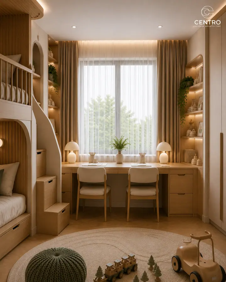 Lake View Kids' Bedroom — Kids' bedroom, 3D view 9