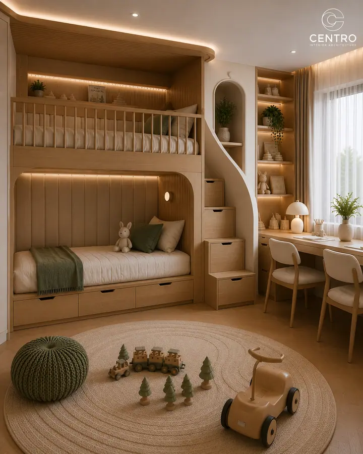 Lake View Kids' Bedroom — Kids' bedroom, 3D view 10