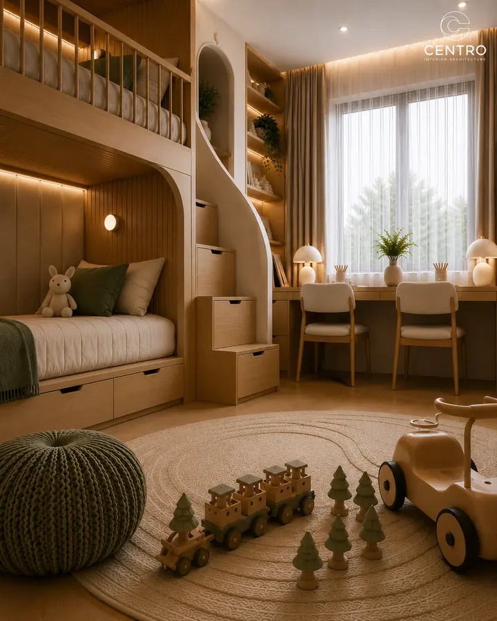 Lake View Kids' Bedroom — Kids' bedroom, 3D view 11
