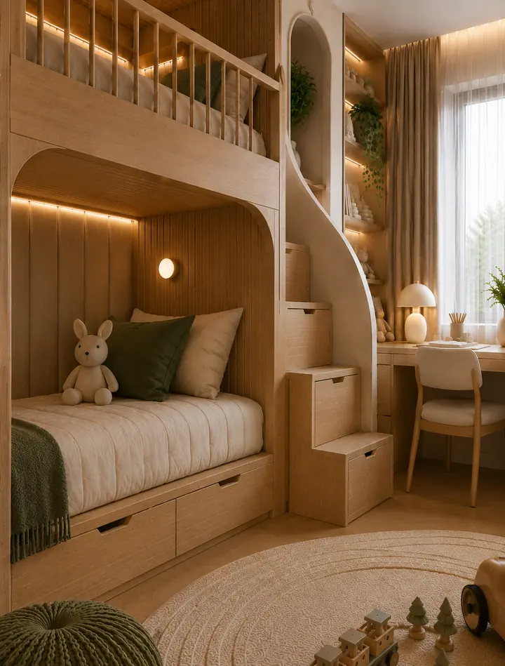 Lake View Kids' Bedroom — Kids' bedroom, 3D view 12