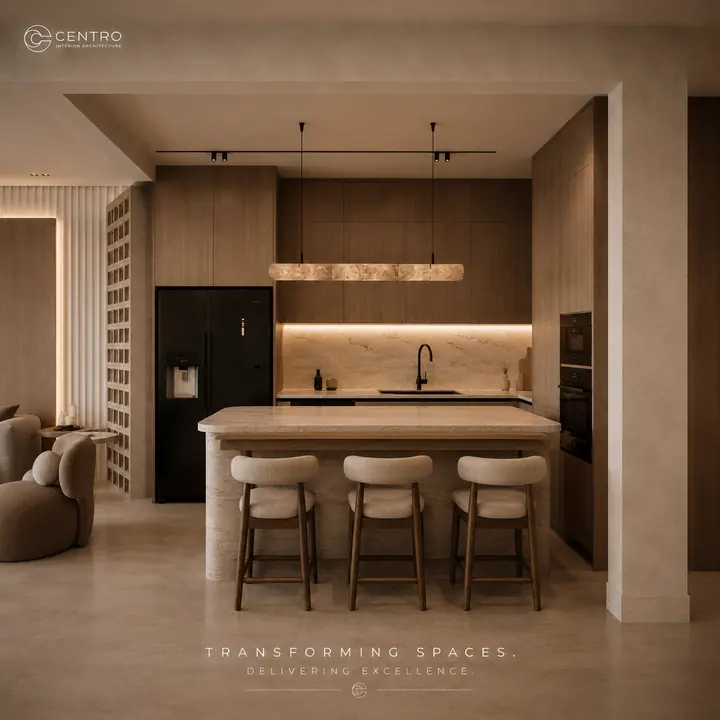 Mivida Reception — Reception & kitchen, 3D view 4
