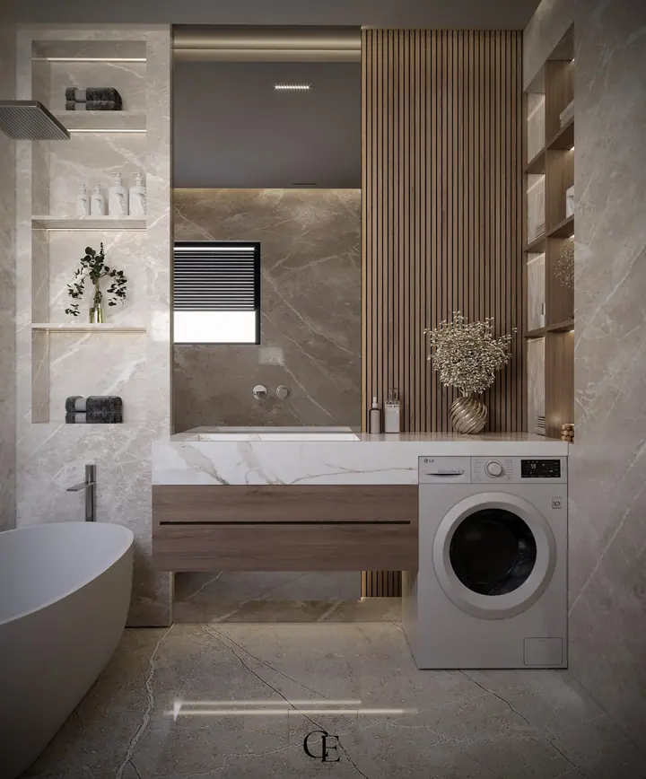Palm Hills Apartment — Bathroom 1, 3D view 1