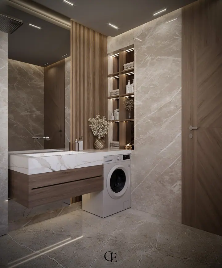 Palm Hills Apartment — Bathroom 1, 3D view 2