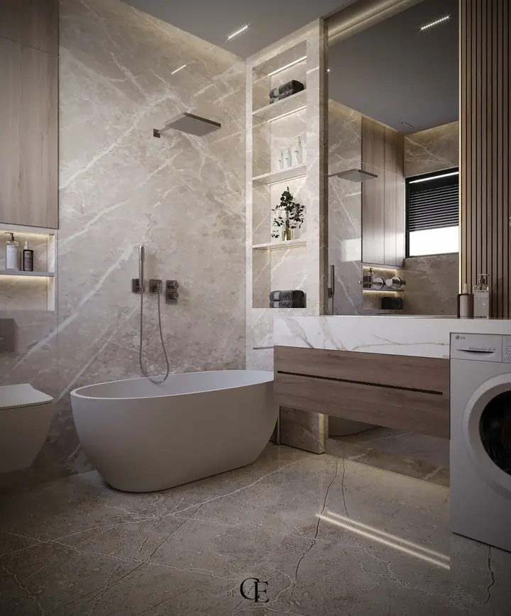 Palm Hills Apartment — Bathroom 1, 3D view 3