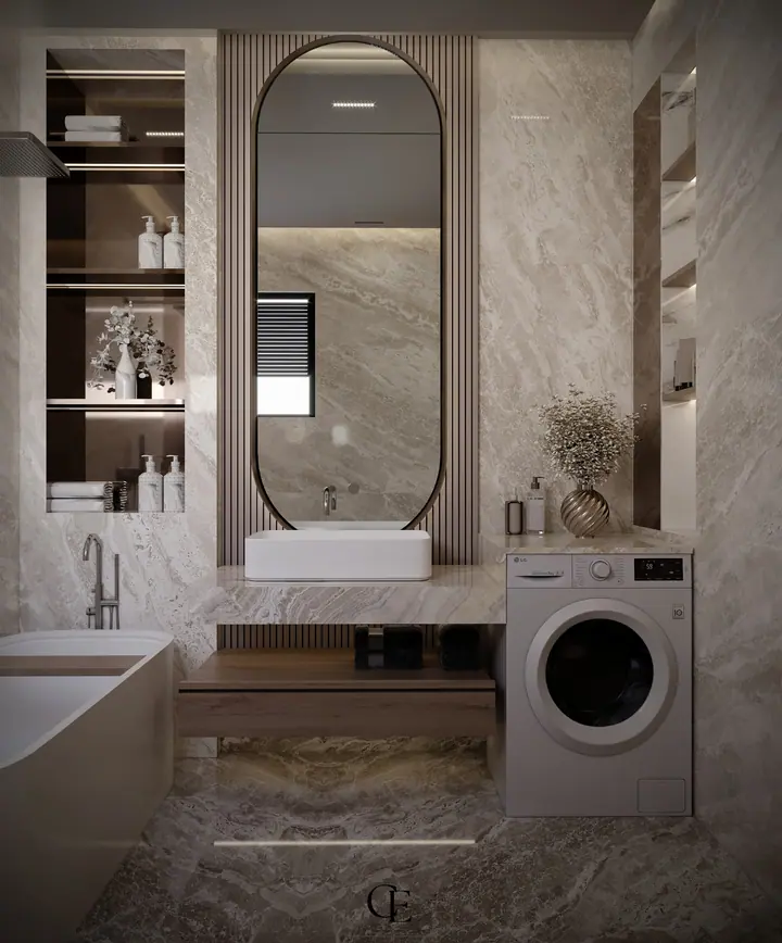 Palm Hills Apartment — Bathroom 1, 3D view 5