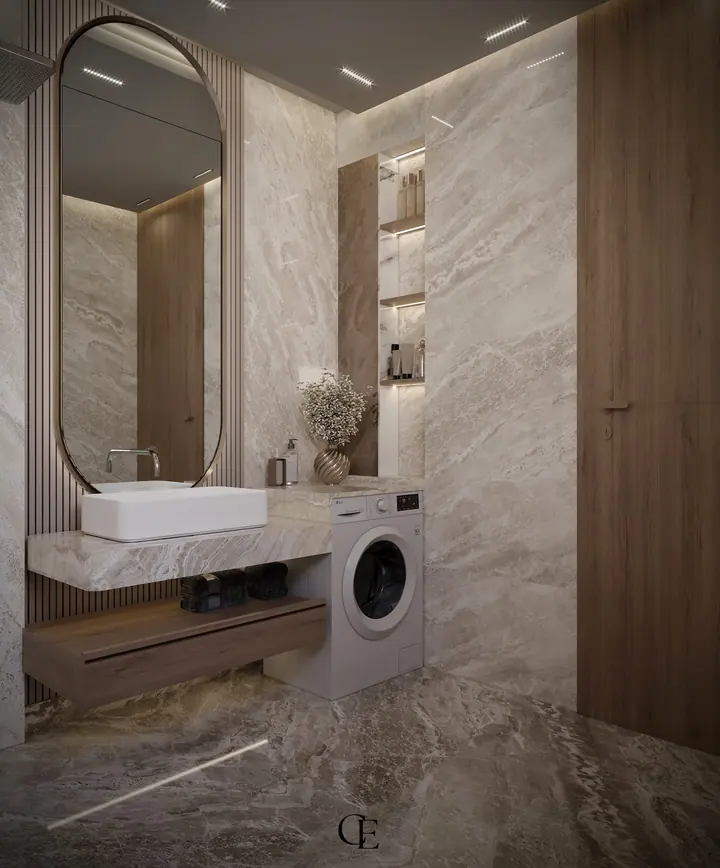 Palm Hills Apartment — Bathroom 1, 3D view 6