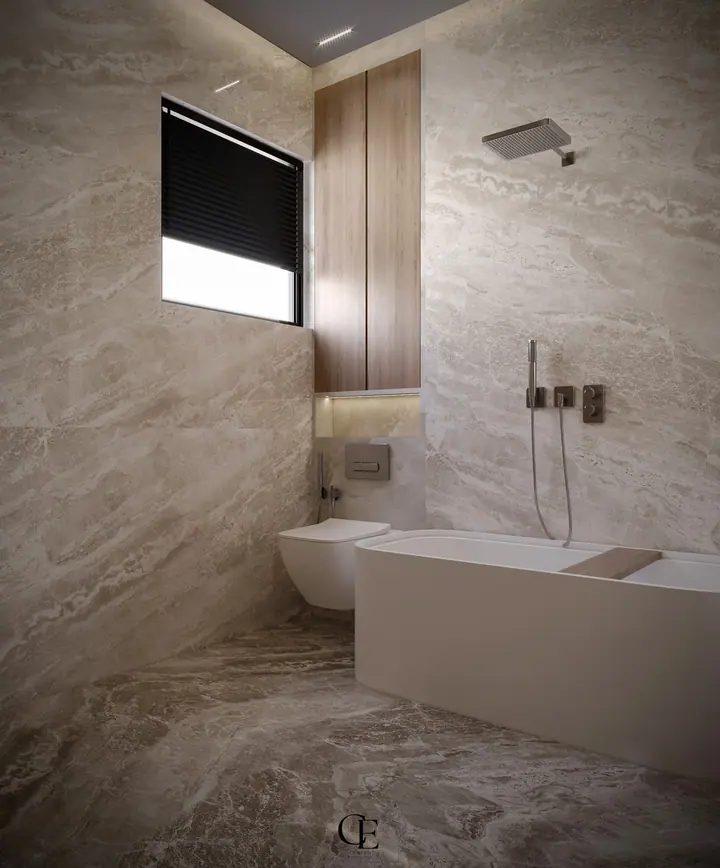 Palm Hills Apartment — Bathroom 1, 3D view 8