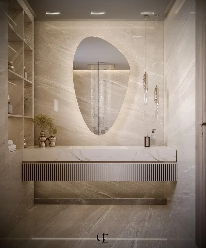 Palm Hills Apartment — Bathroom 2, 3D view 2