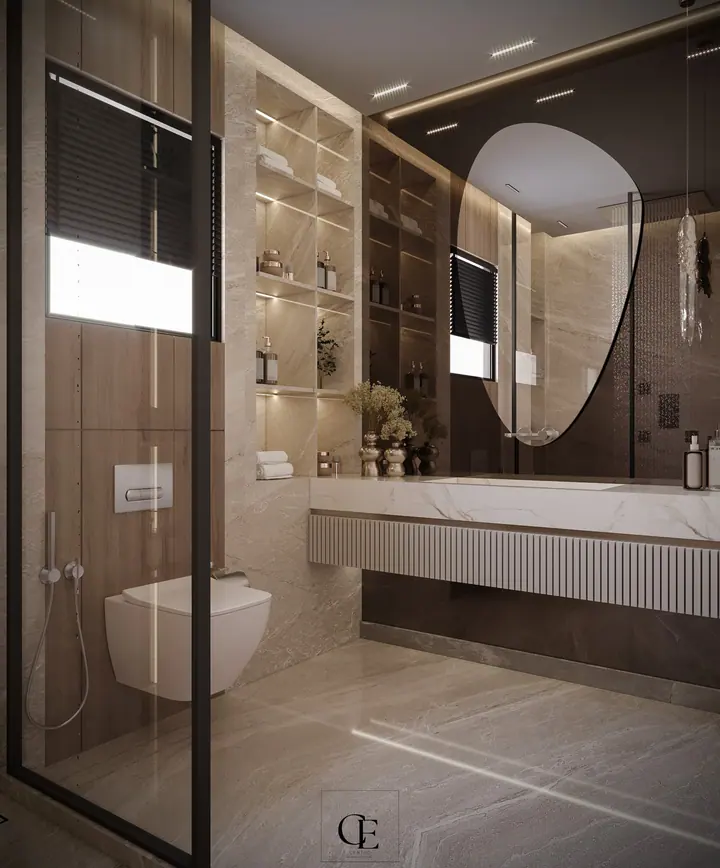 Palm Hills Apartment — Bathroom 2, 3D view 3