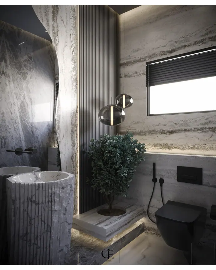 Palm Hills Apartment — Guest toilet, 3D view 7