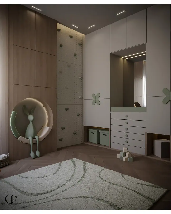 Palm Hills Apartment — Kids' room, 3D view 1