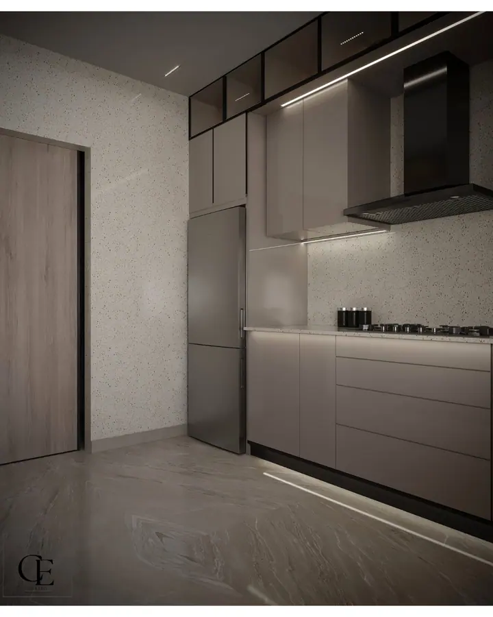 Palm Hills Apartment — Kitchen, 3D view 2