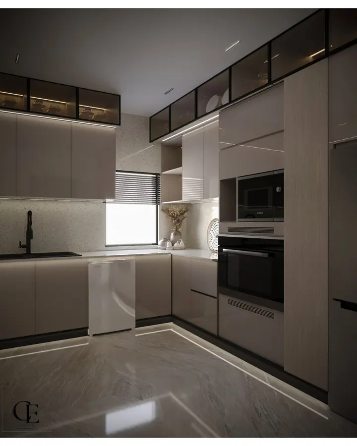 Palm Hills Apartment — Kitchen, 3D view 3