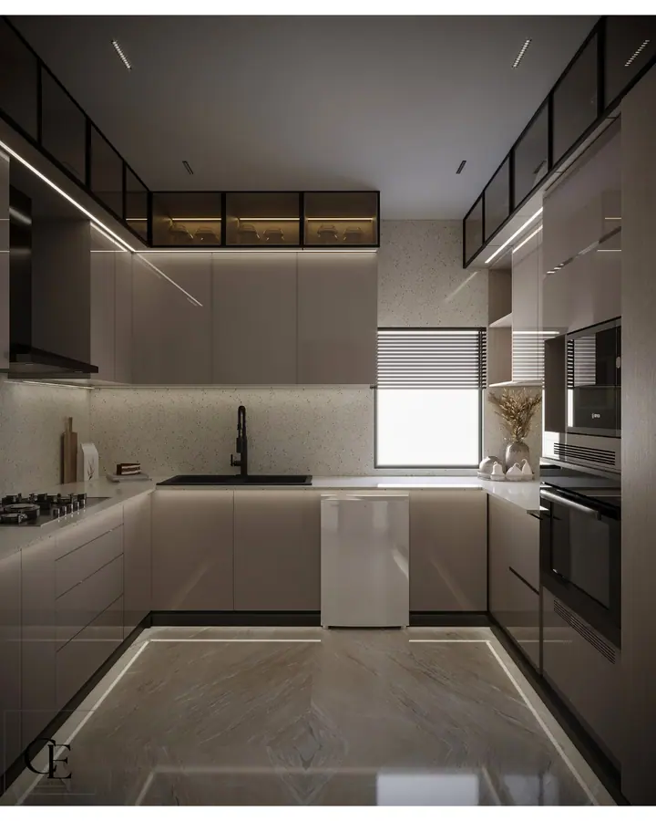 Palm Hills Apartment — Kitchen, 3D view 7