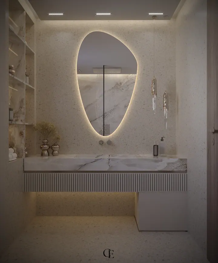 Palm Hills Apartment — Master bathroom 1, 3D view 1