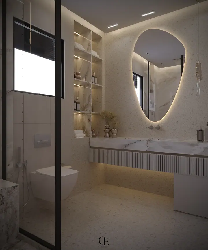 Palm Hills Apartment — Master bathroom 1, 3D view 2