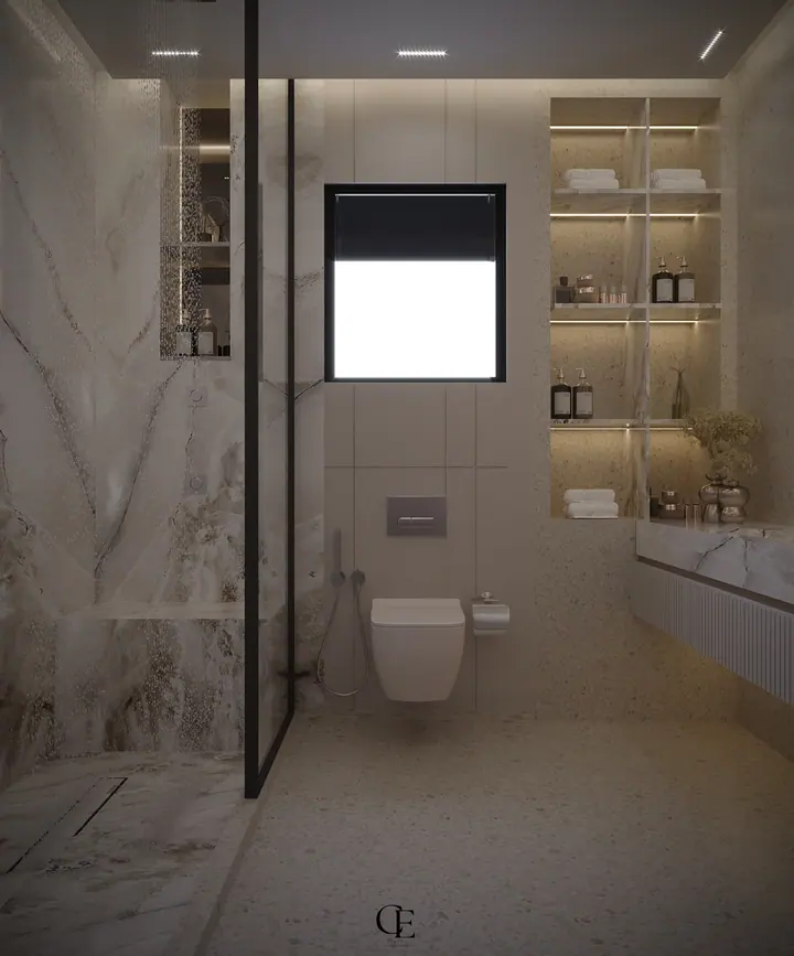 Palm Hills Apartment — Master bathroom 1, 3D view 3