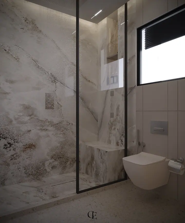 Palm Hills Apartment — Master bathroom 1, 3D view 4
