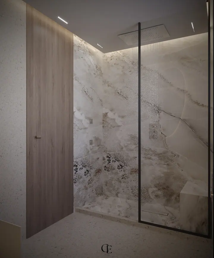 Palm Hills Apartment — Master bathroom 1, 3D view 5