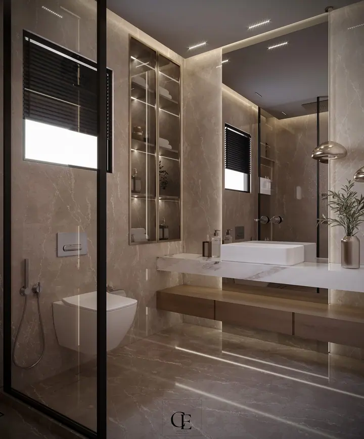 Palm Hills Apartment — Master bathroom 2, 3D view 2