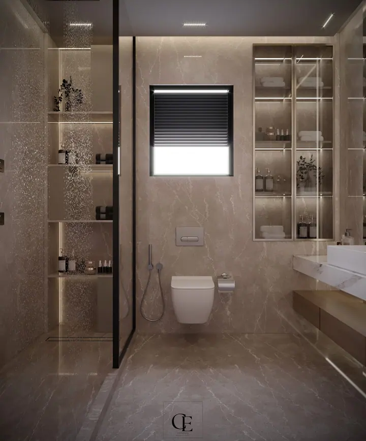 Palm Hills Apartment — Master bathroom 2, 3D view 3