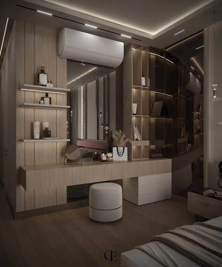 Palm Hills Apartment — Master bedroom 1, 3D view 2
