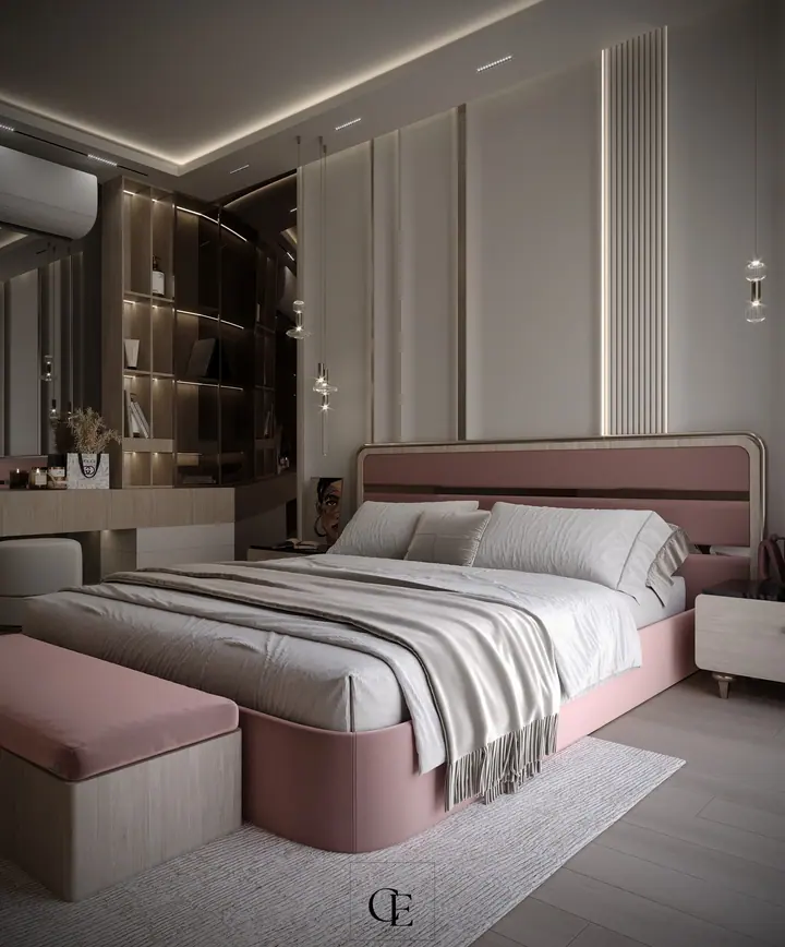 Palm Hills Apartment — Master bedroom 1, 3D view 3