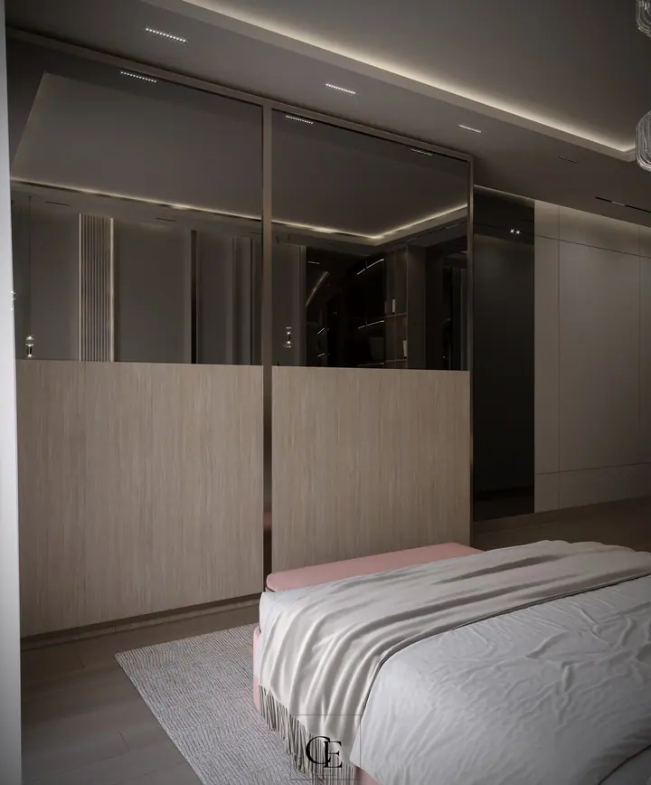 Palm Hills Apartment — Master bedroom 1, 3D view 4