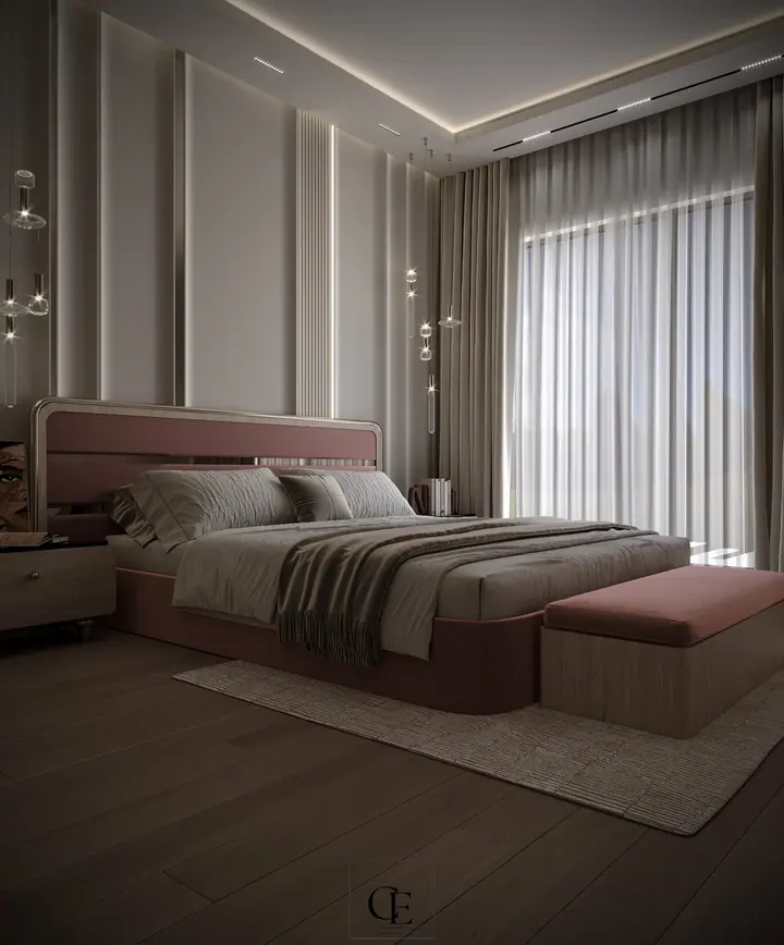 Palm Hills Apartment — Master bedroom 1, 3D view 5