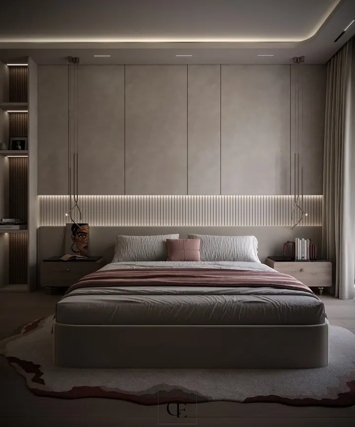 Palm Hills Apartment — Master bedroom 2, 3D view 1