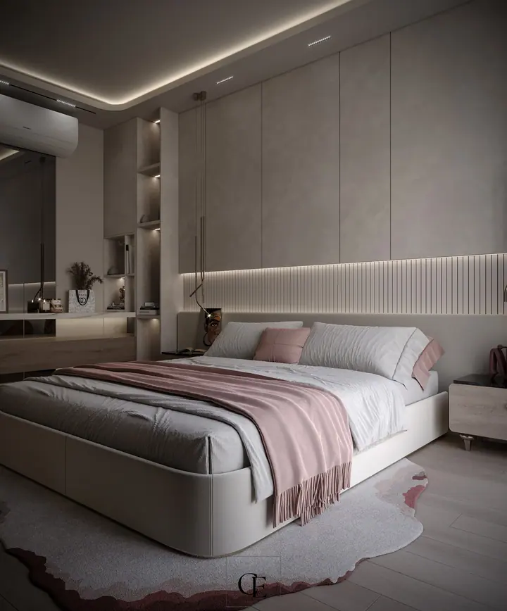 Palm Hills Apartment — Master bedroom 2, 3D view 2