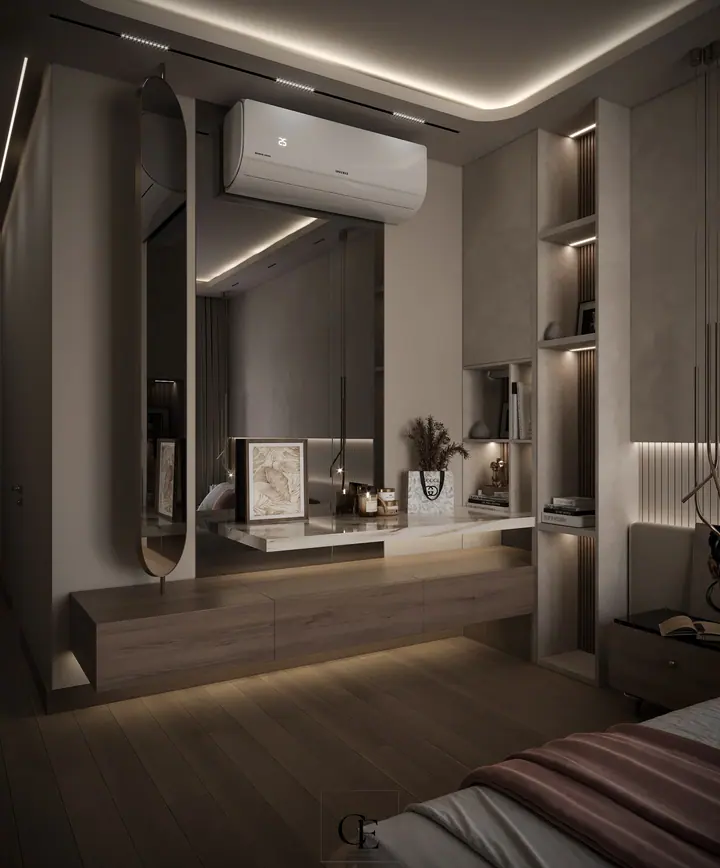 Palm Hills Apartment — Master bedroom 2, 3D view 3