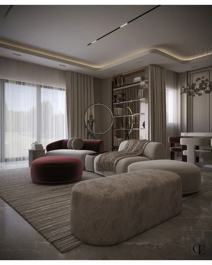 Palm Hills Apartment — Reception 1, 3D view 1