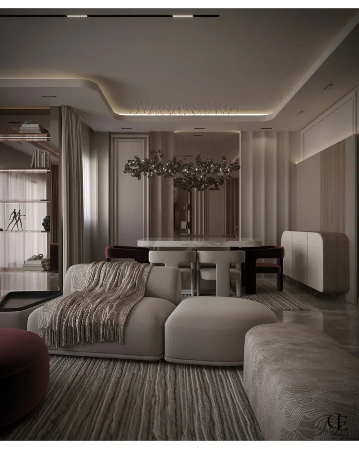 Palm Hills Apartment — Reception 1, 3D view 2