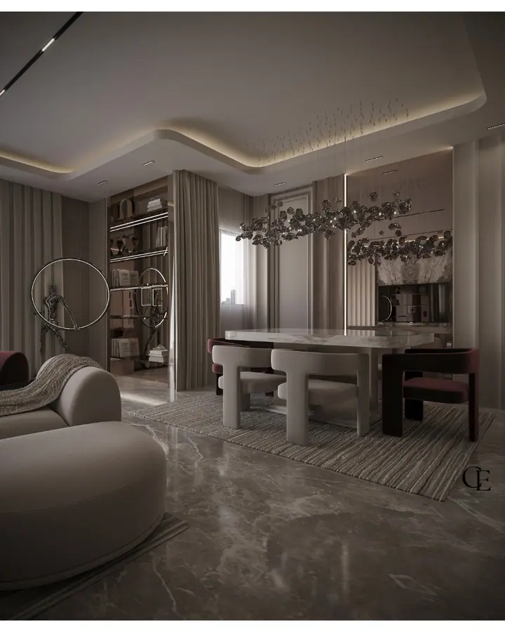 Palm Hills Apartment — Reception 1, 3D view 4