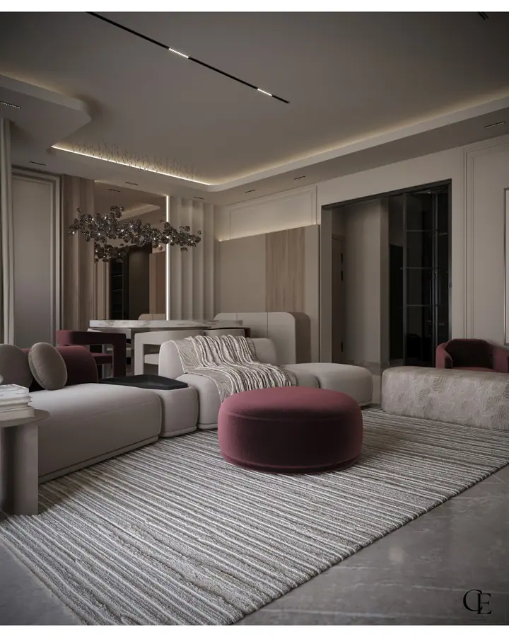 Palm Hills Apartment — Reception 1, 3D view 5