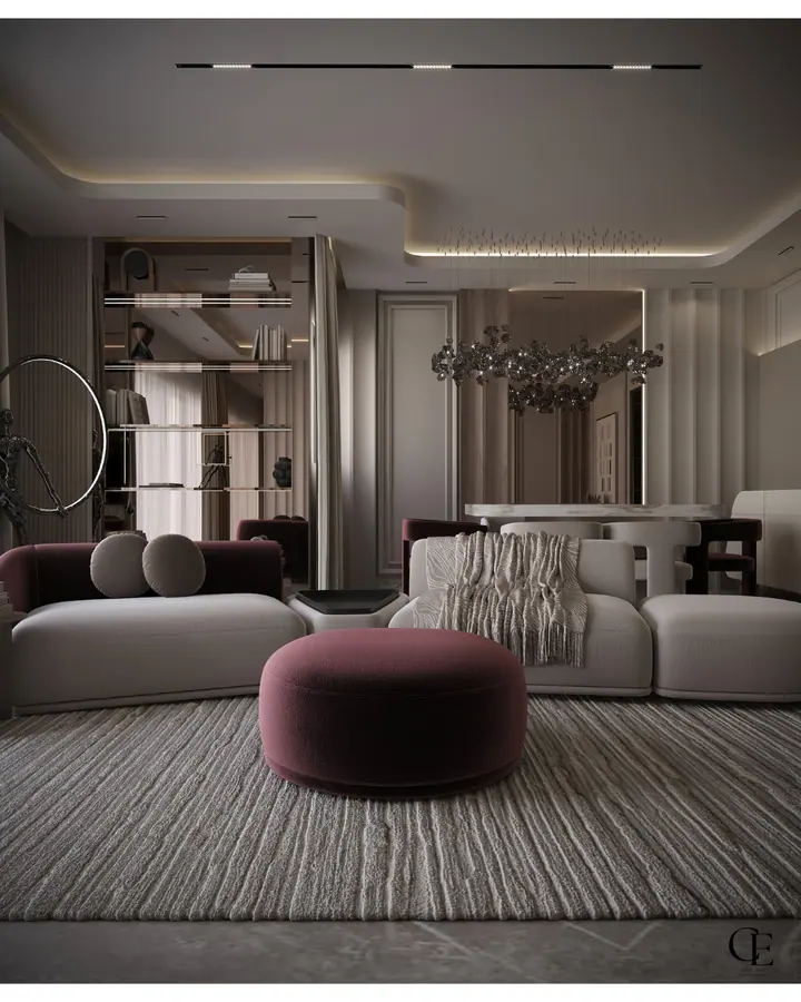 Palm Hills Apartment — Reception 1, 3D view 6