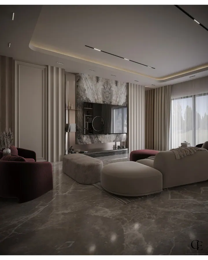 Palm Hills Apartment — Reception 1, 3D view 7
