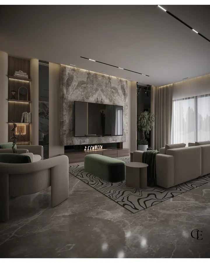 Palm Hills Apartment — Reception 2, 3D view 7