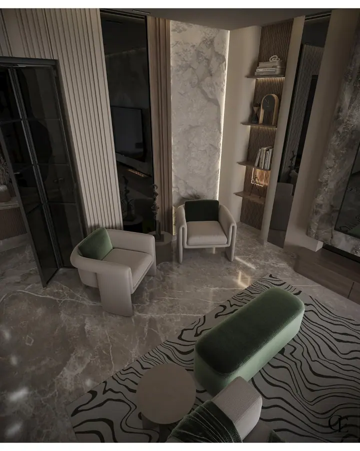 Palm Hills Apartment — Reception 2, 3D view 9