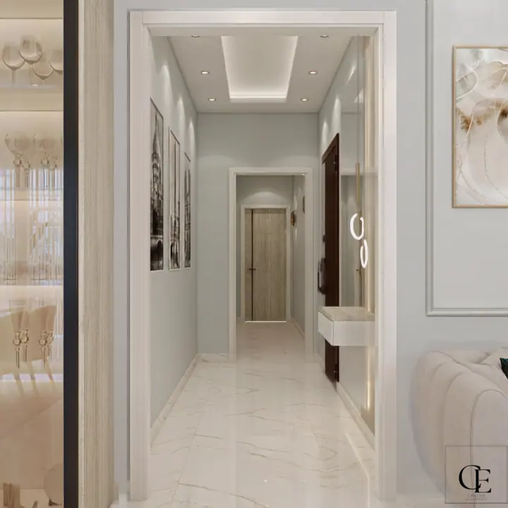 Sarai Apartment — Reception & dining, 3D view 2